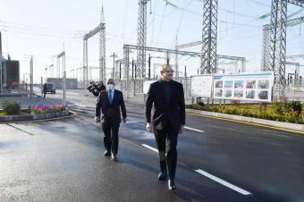 Prezident İlham Əliyev yenidən qurulan 330 kilovoltluq “Yaşma
