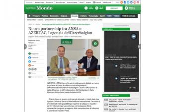İtaliyanın ANSA xəbər agentliyi AZƏRTAC ilə imzalanan yeni tərəfdaşlıq müqaviləsinin əhəmiyyətindən yazıb