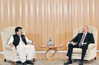 Azərbaycan Prezidenti İlham Əliyev Pakistan Senatının sədrini qəbul edib