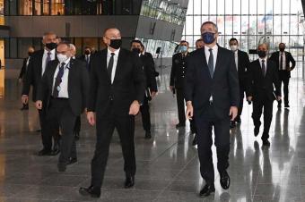 Brüsseldə Azərbaycan Prezidenti İlham Əliyev ilə NATO-nun Baş katibi Yens Stoltenberq arasında görüş olub