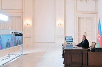 Azərbaycan Prezidenti İlham Əliyev Venesuela Prezidenti Nikolas Maduro ilə videokonfrans formatında görüşüb