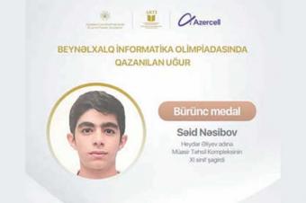 Beynəlxalq İnformatika Olimpiadasında növbəti uğurumuz Azercell-in dəstəyilə hazırlıq keçən şagirddən daha bir bürünc medal